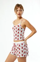 Playboy By PacSun Bunny Print Bow Tank Top