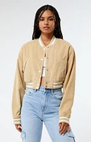 PacSun Extra Cropped Corduroy Varsity Jacket