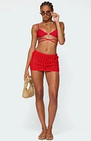 Edikted Leola Ladder Knit Mini Skirt