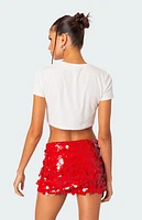Edikted Bowie Embroidered Cropped T-Shirt