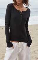 John Galt Athern Thermal Ribbed Long Sleeve Top