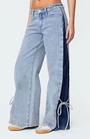 Edikted Contrast Split Washed Jeans