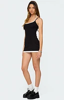Edikted Contrast Layered Look Halter Mini Dress