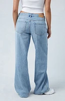 Pacsun Eco Light Indigo Glitter Low Rise Baggy Jeans