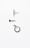 Pacsun 3 Piece Silver Dagger Earrings