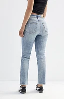 PacSun Light Indigo Ripped Mom Jeans