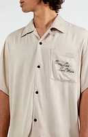 Pacsun Care Less Embroidered Tencel Camp Shirt
