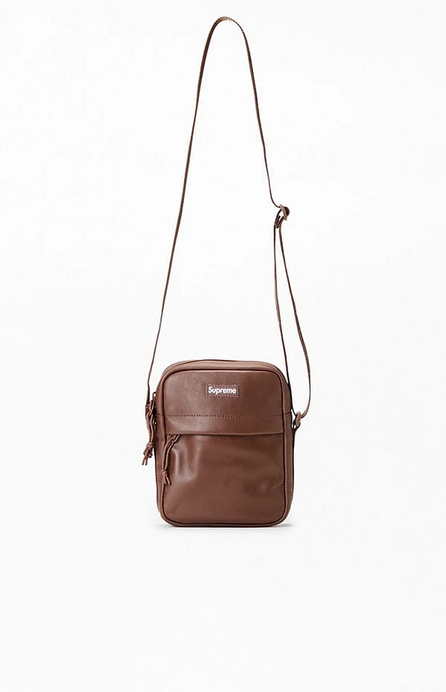 Supreme Brown Leather Shoulder Bag