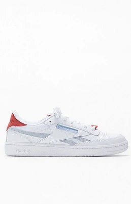 Reebok Women's White Red Navy Club C Revenge Sneakers