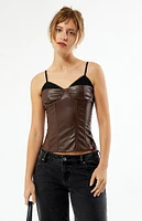 WEWOREWHAT Faux Leather Corset