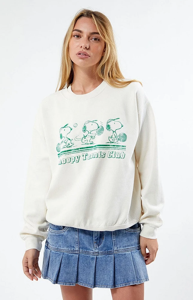 Peanuts Snoopy Tennis Club Crew Neck Sweatshirt