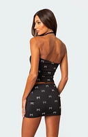 Edikted Rhinestone Bow Tube Top