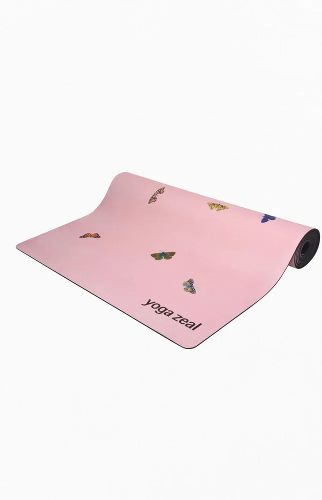Pink Butterfly Yoga Mat