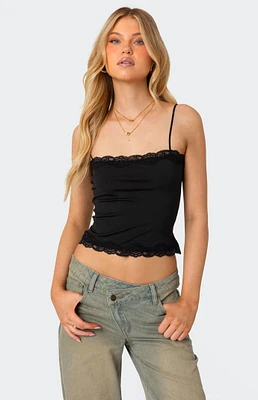 Edikted Cruella Lace Trim Tank Top