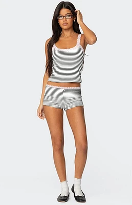 Edikted Sofi Striped Ribbed Shorts