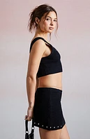 Third Charm Leila Studded Micro Knit Mini Skirt