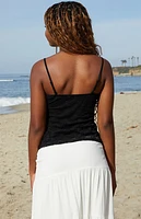 John Galt Black Amara Lace Tank Top