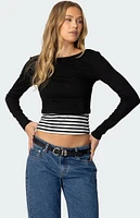 Edikted Shania Layered Striped Top