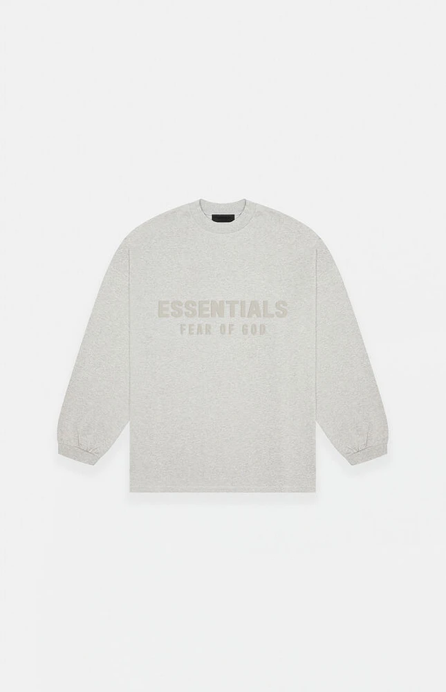 Kids Fear of God Essentials Light Heather Grey Long Sleeve T-Shirt