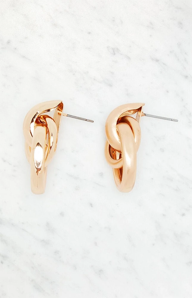 LA Hearts Layered Oval Hoop Earrings