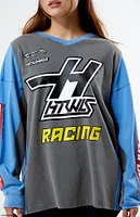 Hot Wheels Racing V-Neck Jersey Long Sleeve T-Shirt