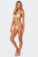 Edikted Didi Distressed Denim String Bikini Bottom