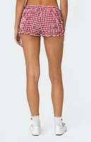 Edikted Gingham Scrunch Shorts