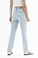 PacSun Light Indigo Distressed Dad Jeans