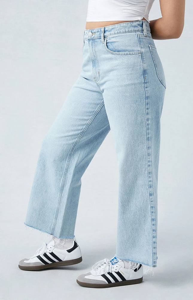 PacSun Eco Stretch Light Indigo Curve Cropped Wide Leg Jeans