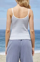 John Galt Striped Skylar Teddy Bear Embroidered Tank Top