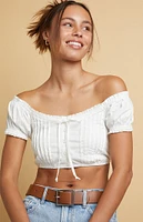 Beverly and Beck Lola Cropped Short Sleeve Top