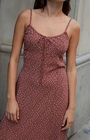 John Galt Burgundy Floral Colleen Slip Dress