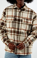 PacSun Cream Oversized Wooly Flannel Shirt