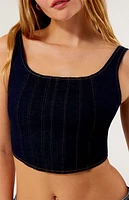 LA Hearts Denim Corset Top