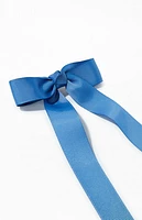 LA Hearts Blue Ribbed Single Loop Bow Barrette