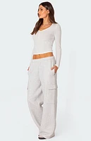 Edikted Noah Pointelle Long Sleeve Top