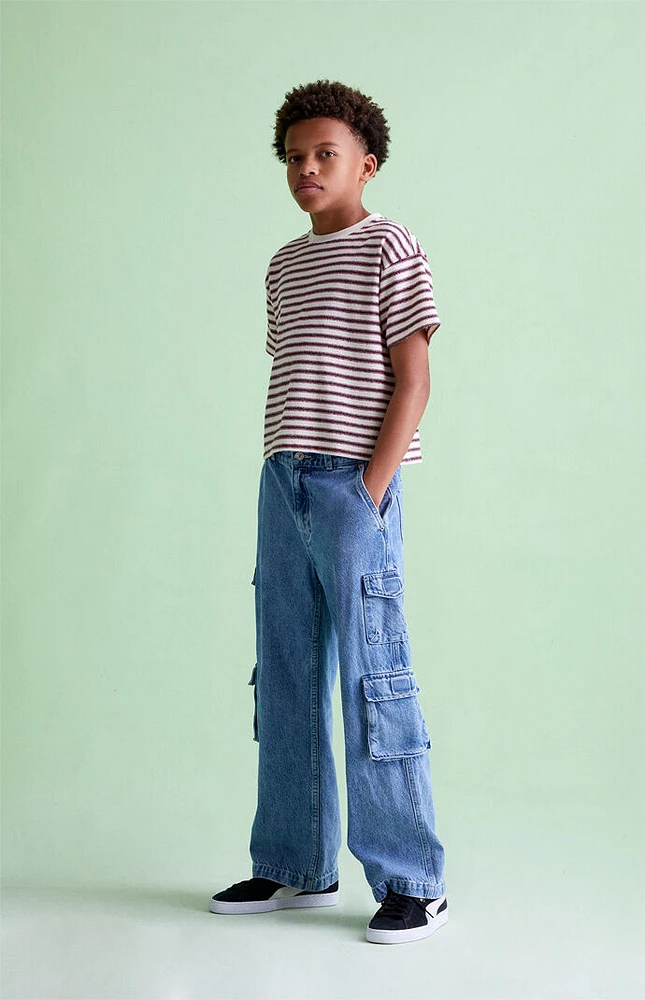 PacSun Kids Medium Indigo Baggy Cargo Jeans