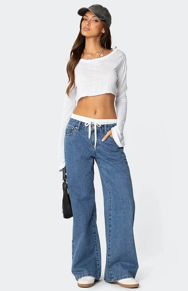 Edikted Drawstring Boxer Detail Jeans