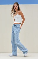 PacSun Light Indigo Panel High Waisted Girlfriend Jeans