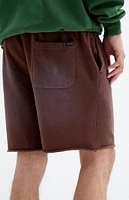 PacSun Brown Acid Wash Sweat Shorts