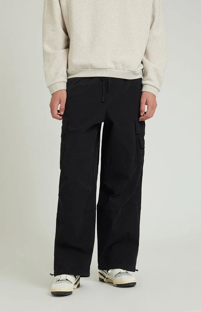 PacSun Stretch Black Extreme Baggy Cargo Pants