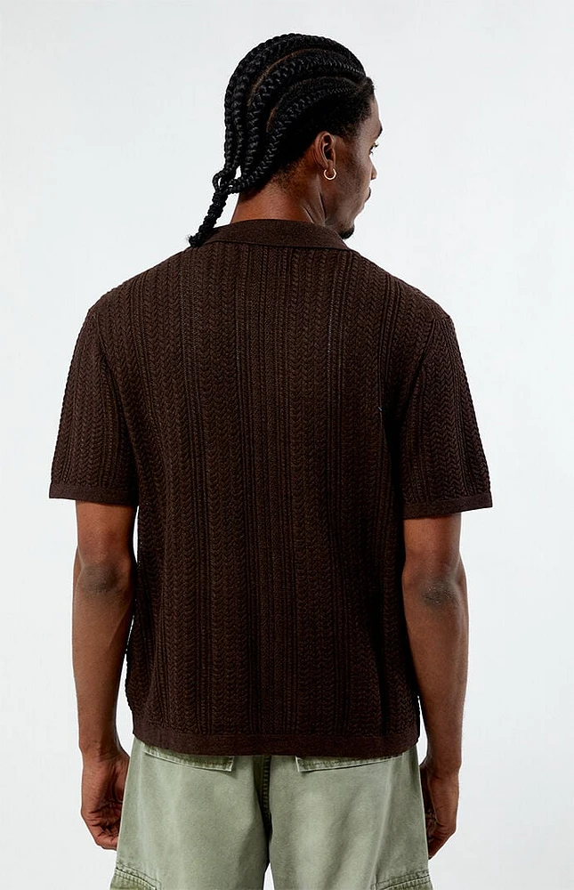 PacSun Cropped Knit Camp Shirt