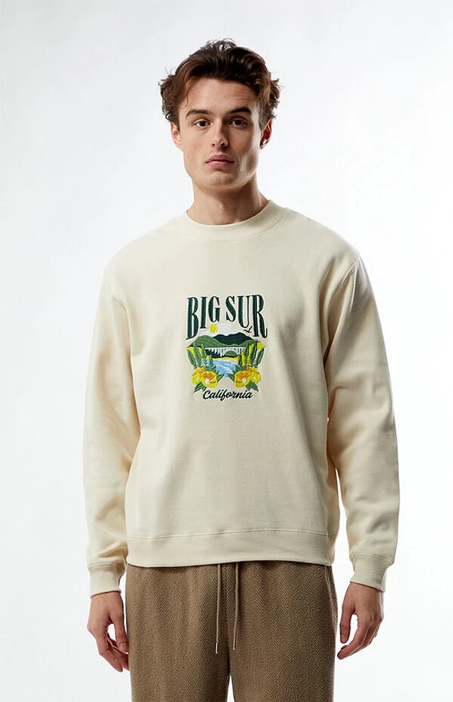 Pacsun Big Sur Embroidered Crew Neck Sweatshirt