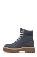 Timberland Women's Dark Blue Nubuck Stone Street 6inch Lace-Up Waterproof Boots
