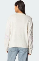 Edikted Rutie Bow Patch Sweater