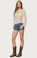 Edikted Kalley Off Shoulder Crochet Top