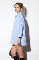 LA Hearts Button Down Long Sleeve Oversized Shirt