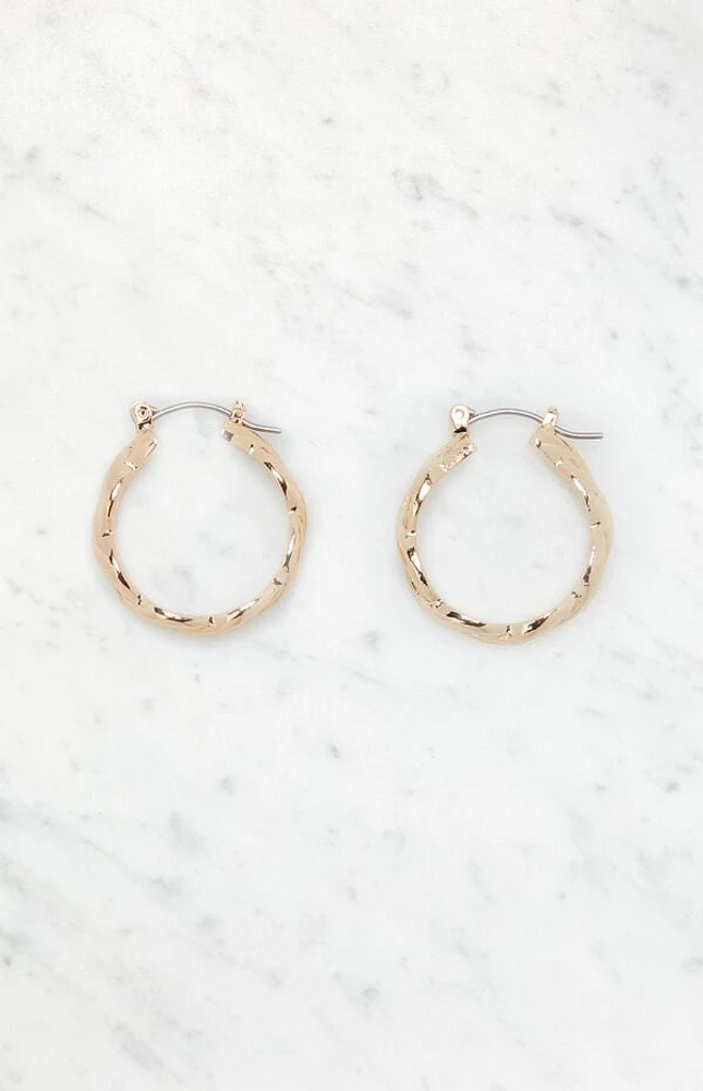 LA Hearts Braided Medium Hoop Earrings