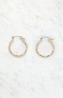 LA Hearts Braided Medium Hoop Earrings