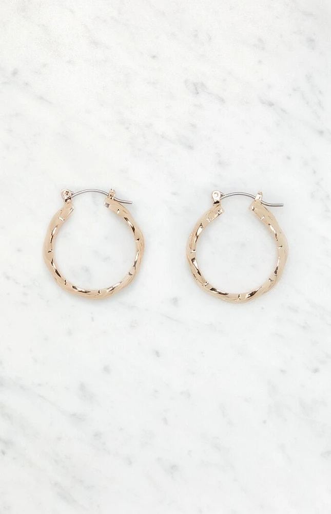 LA Hearts Braided Medium Hoop Earrings